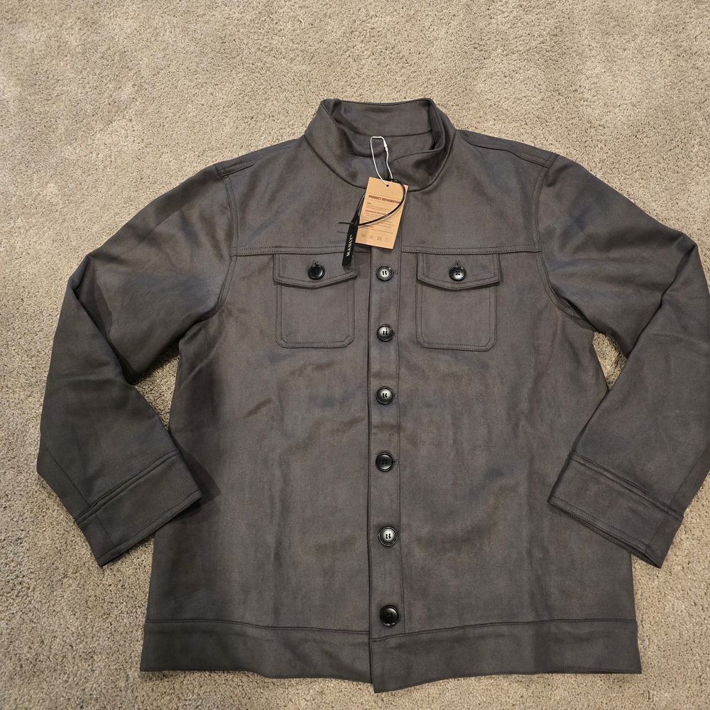 Manly Brand Gray Button-Up  Shirt Jacket